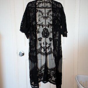 Black Lace Cardigan - L